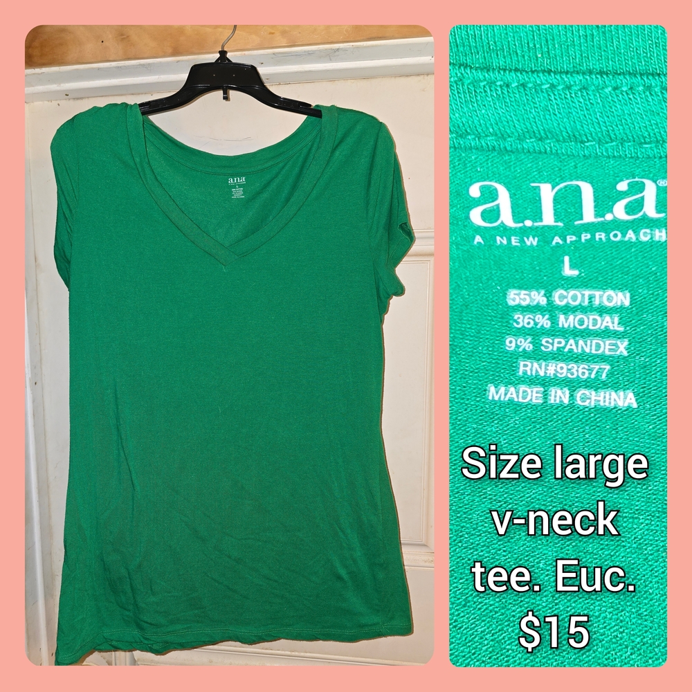 a.n.a Vibrant Green V-Neck Top